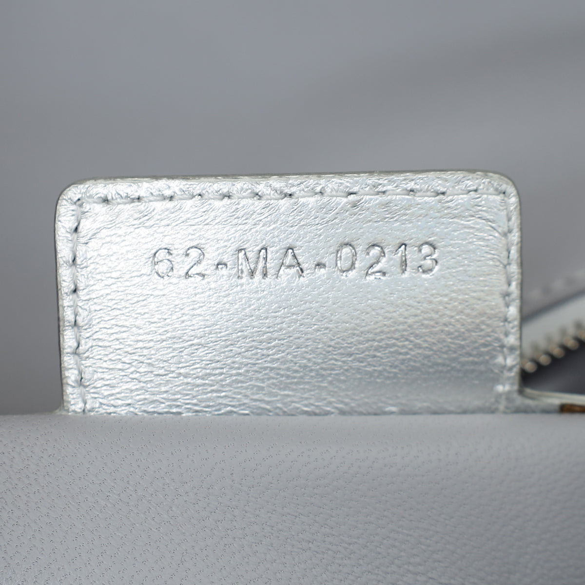 Christian Dior Metallic Silver Small Dior Caro Bag