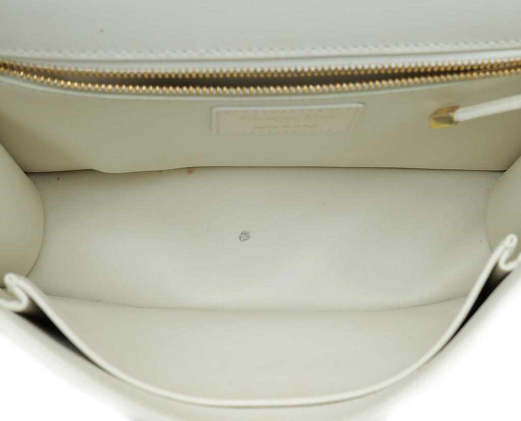 Christian Dior White 30 Montaigne Shoulder Bag