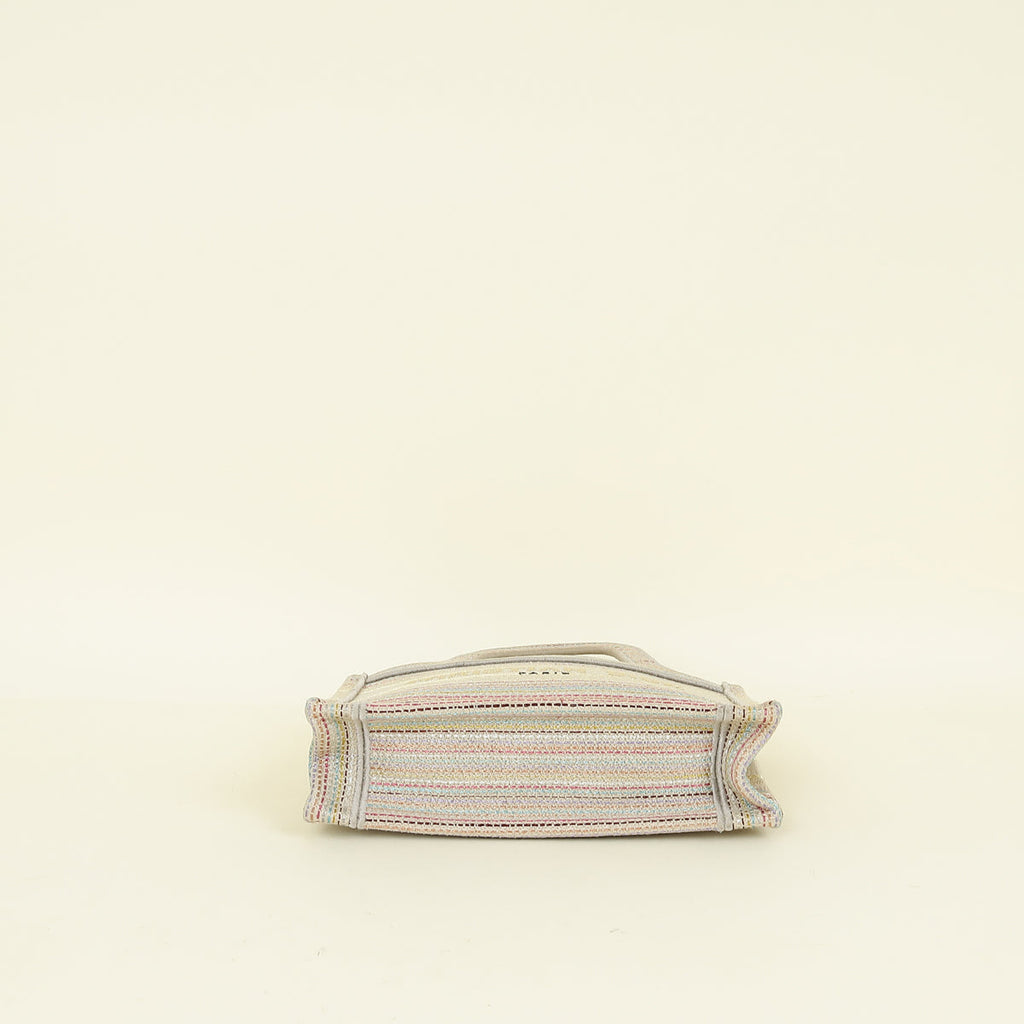 Christian Dior Greige Multicolor Mini Book Tote Bag