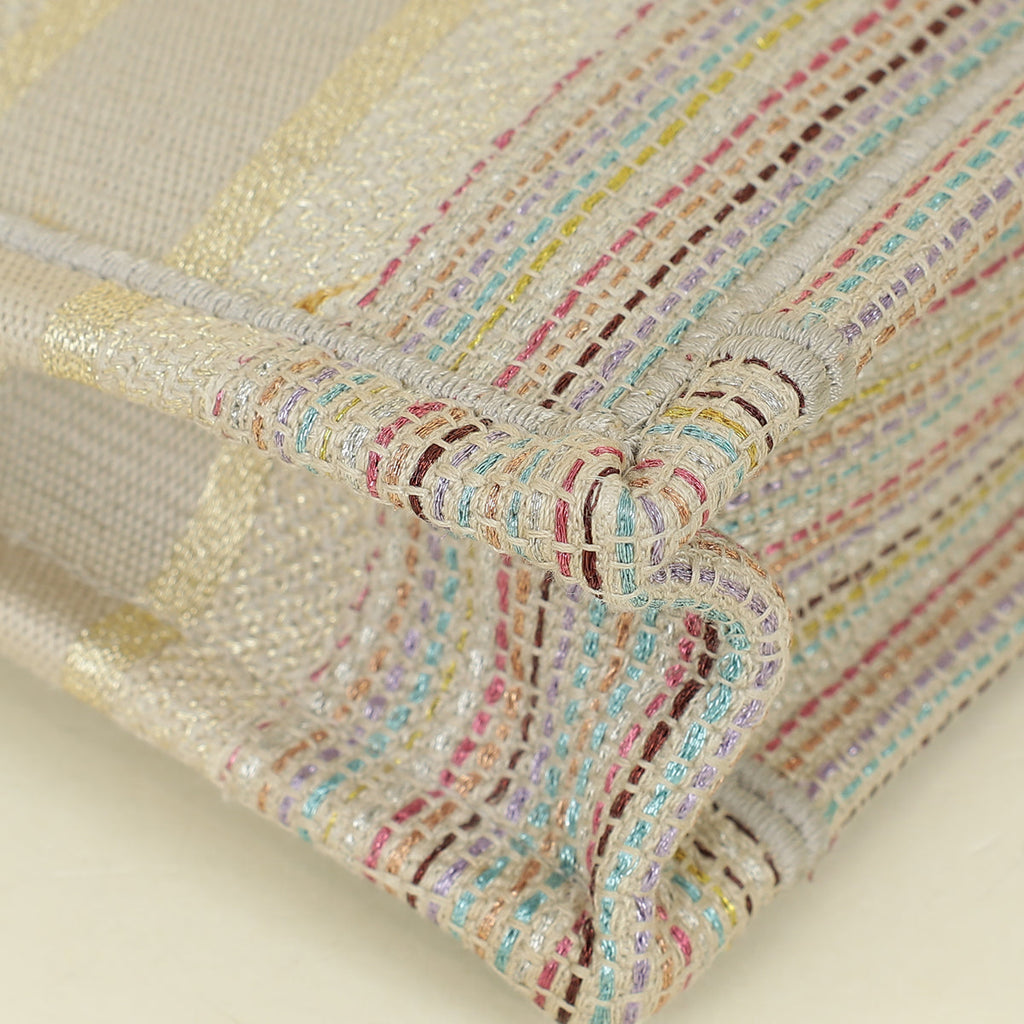 Christian Dior Greige Multicolor Mini Book Tote Bag