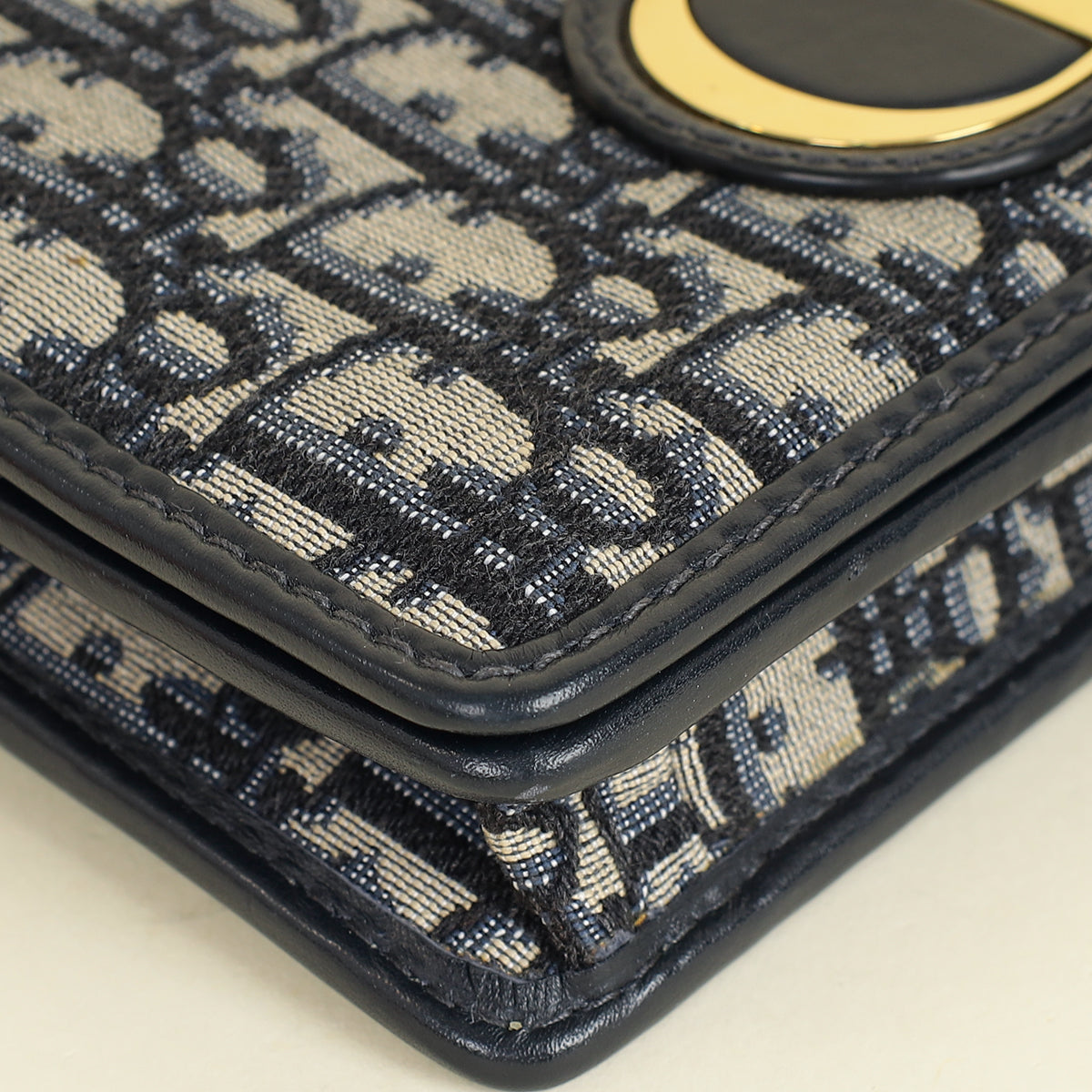 Christian Dior Navy Blue 30 Montaigne Oblique 2 Way Chain Pouch