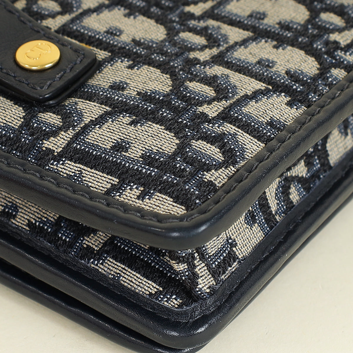 Christian Dior Navy Blue 30 Montaigne Oblique 2 Way Chain Pouch