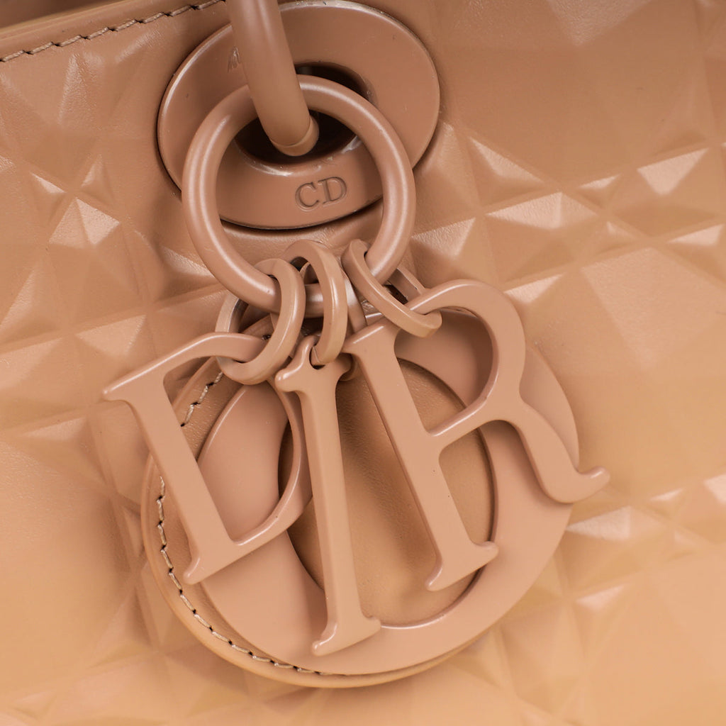 Christian Dior Rose De Vents Lady Dior D-Joy Cannage Diamond Medium Bag