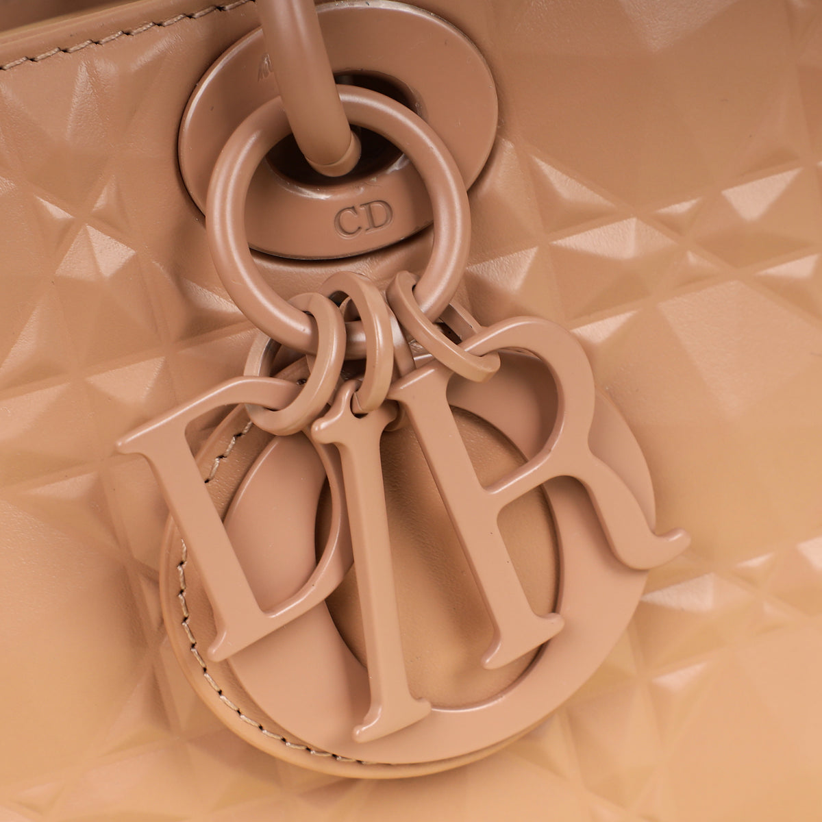 Christian Dior Rose De Vents Lady Dior D-Joy Cannage Diamond Medium Bag