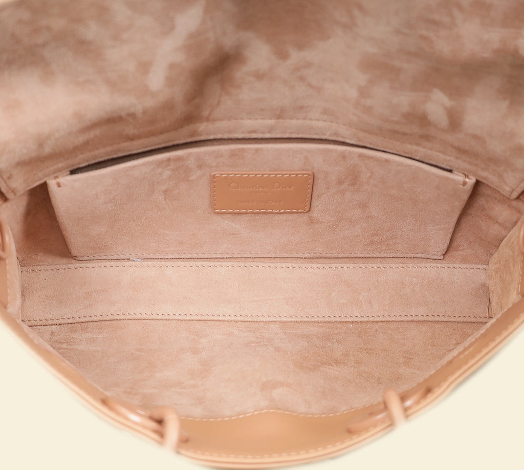 Christian Dior Rose De Vents Lady Dior D-Joy Cannage Diamond Medium Bag
