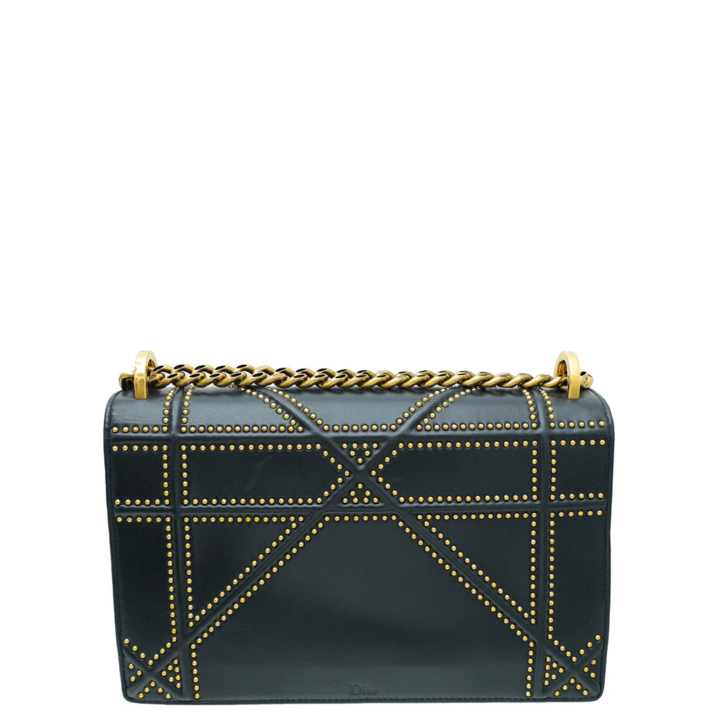 Christian Dior Indigo Blue Diorama Studded Medium Flap Bag