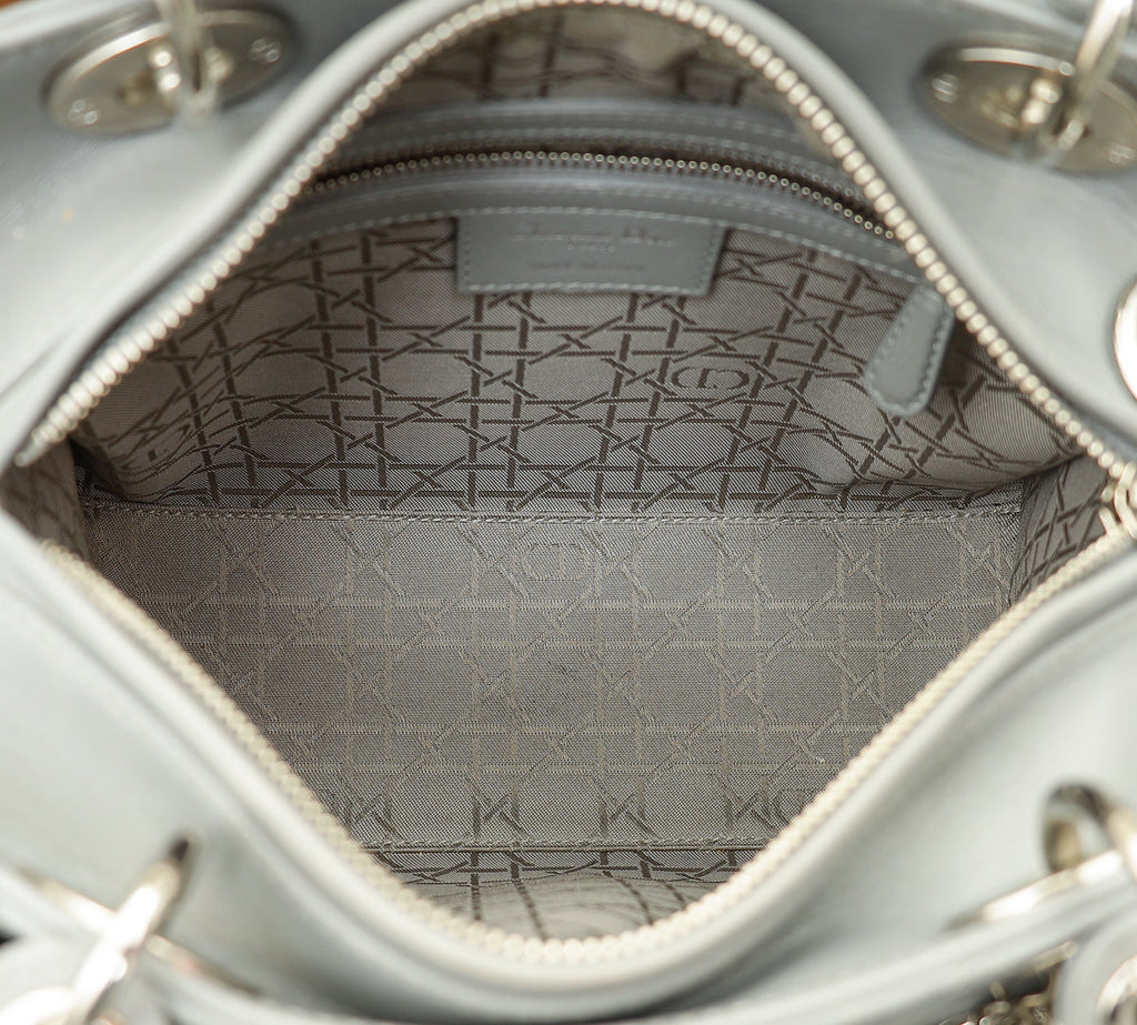Christian Dior Gray Lady Dior Medium Bag