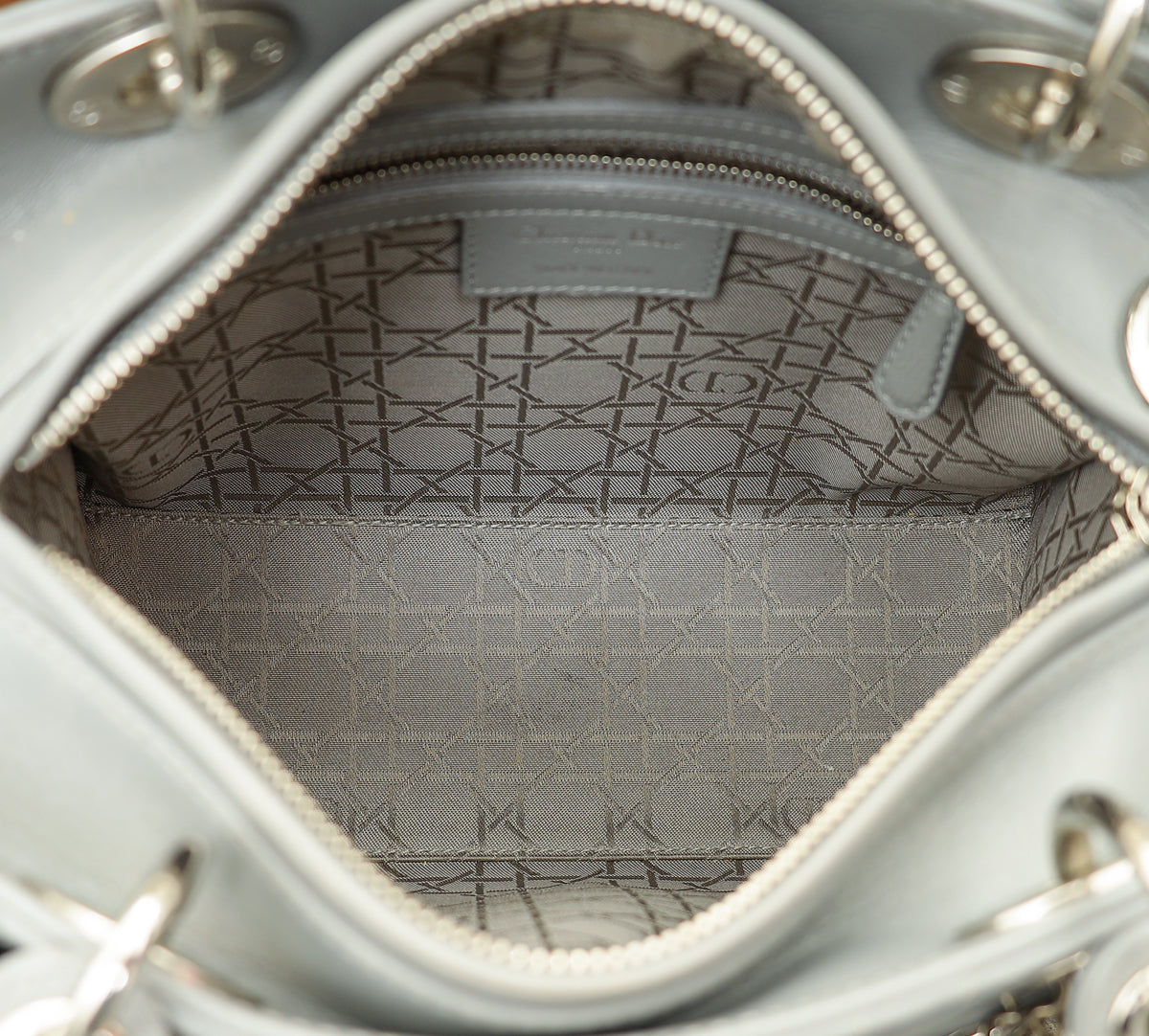 Christian Dior Gray Lady Dior Medium Bag