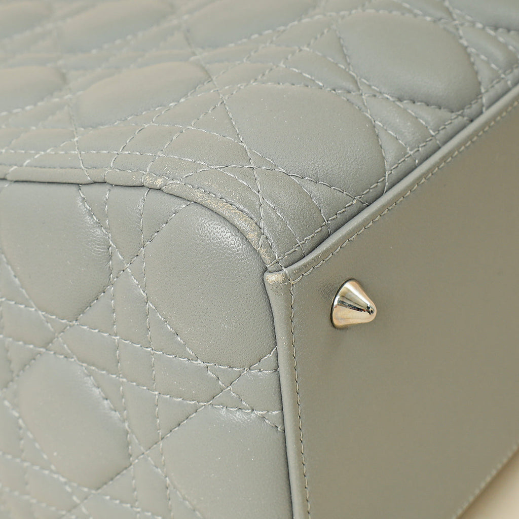Christian Dior Gray Lady Dior Medium Bag