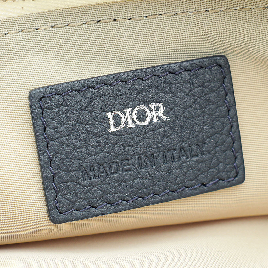Christian Dior Tricolor Oblique Stripe Zip Pouch