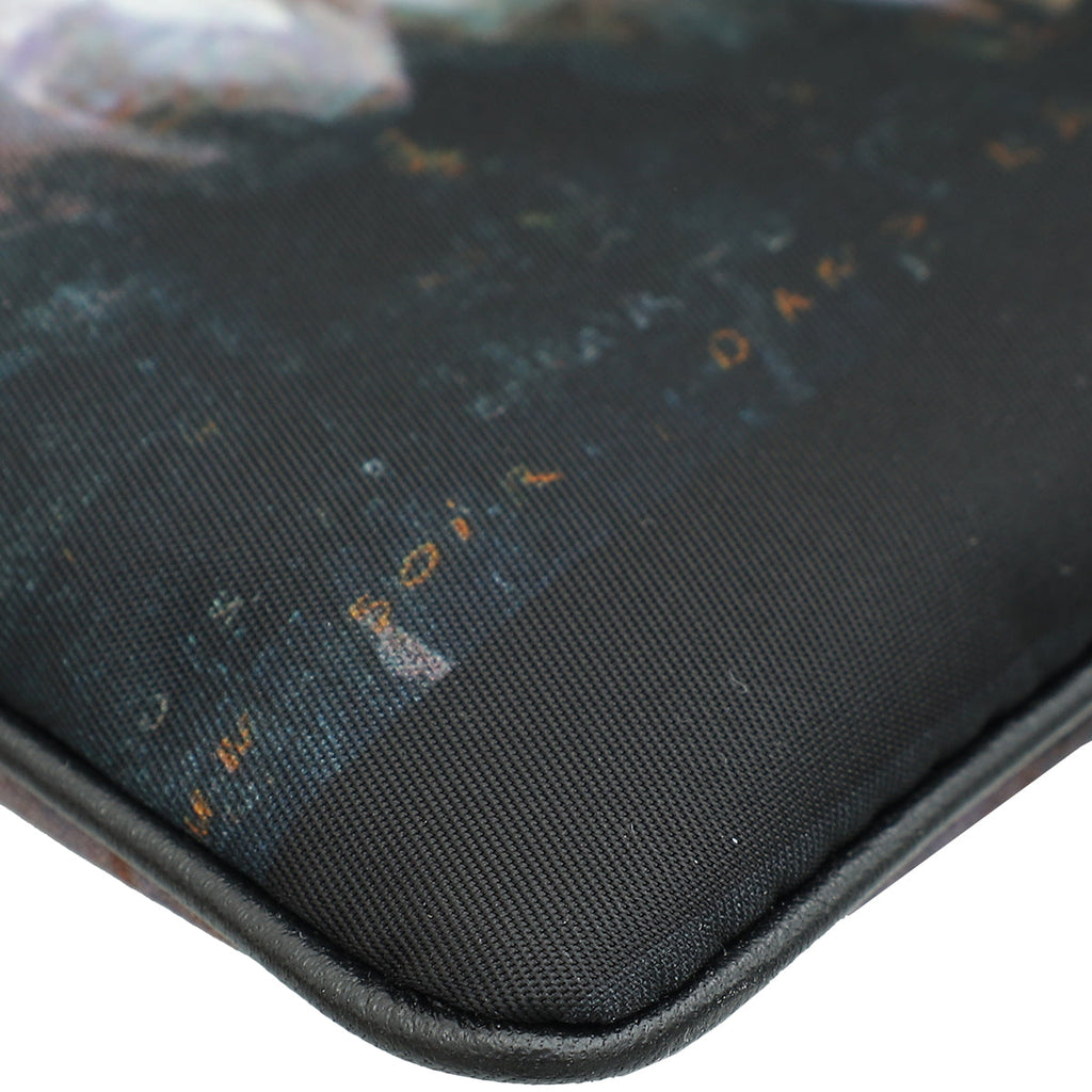 Christian Dior Black Multicolor Large Zip Pouch