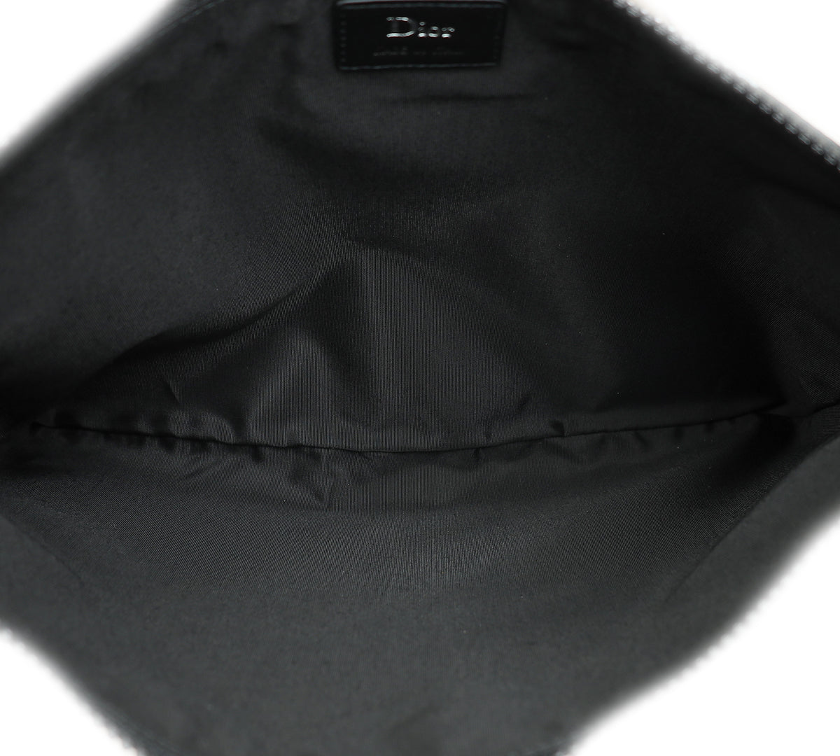 Christian Dior Black Multicolor Large Zip Pouch