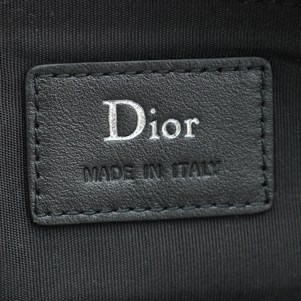 Christian Dior Black Multicolor Large Zip Pouch