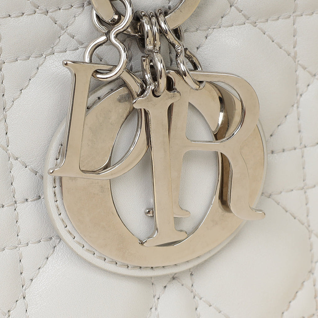 Christian Dior Ghost White Lady Dior Medium Bag