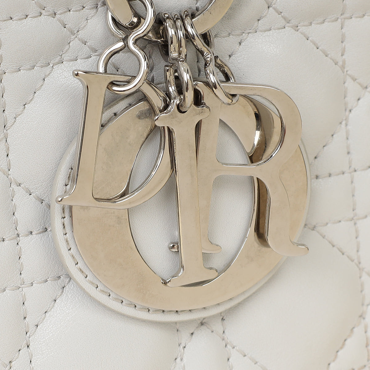 Christian Dior Ghost White Lady Dior Medium Bag
