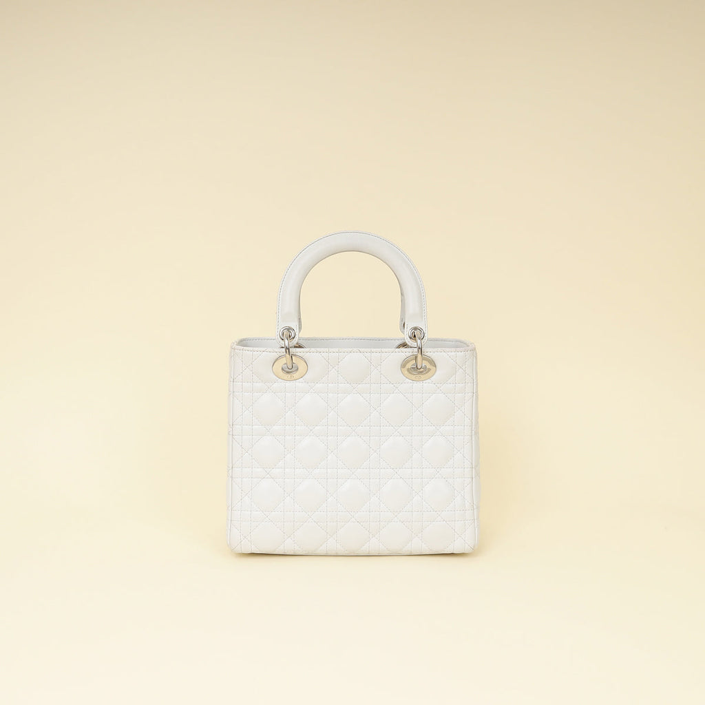 Christian Dior Ghost White Lady Dior Medium Bag