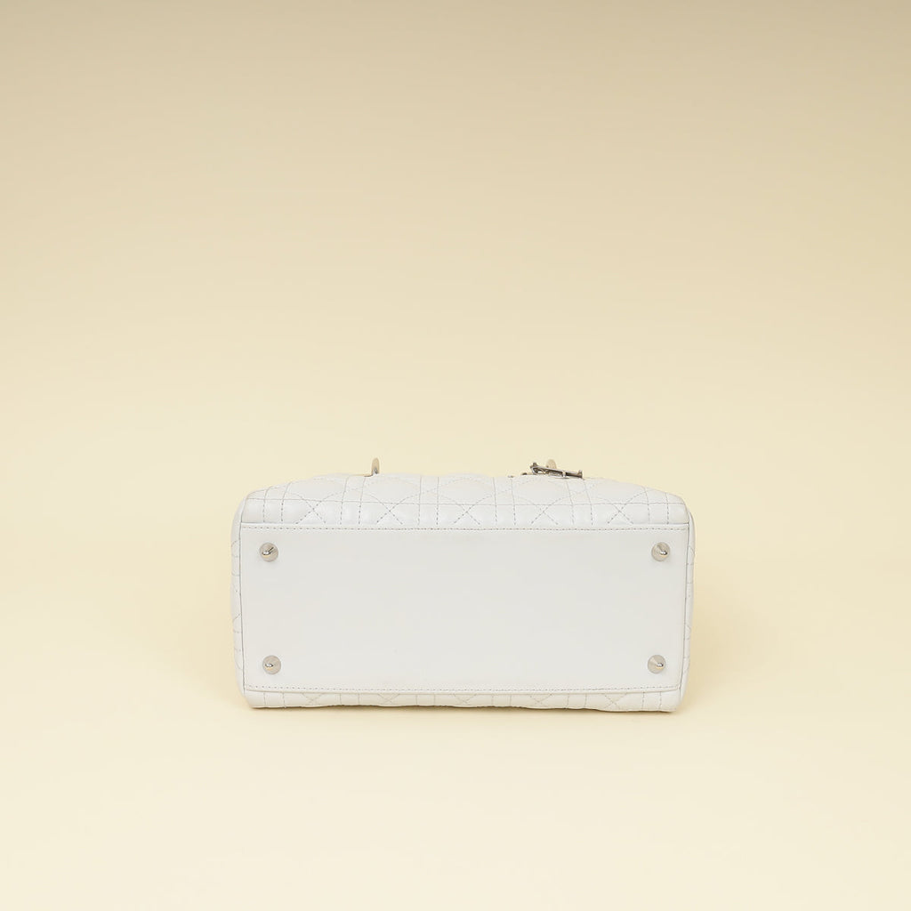 Christian Dior Ghost White Lady Dior Medium Bag