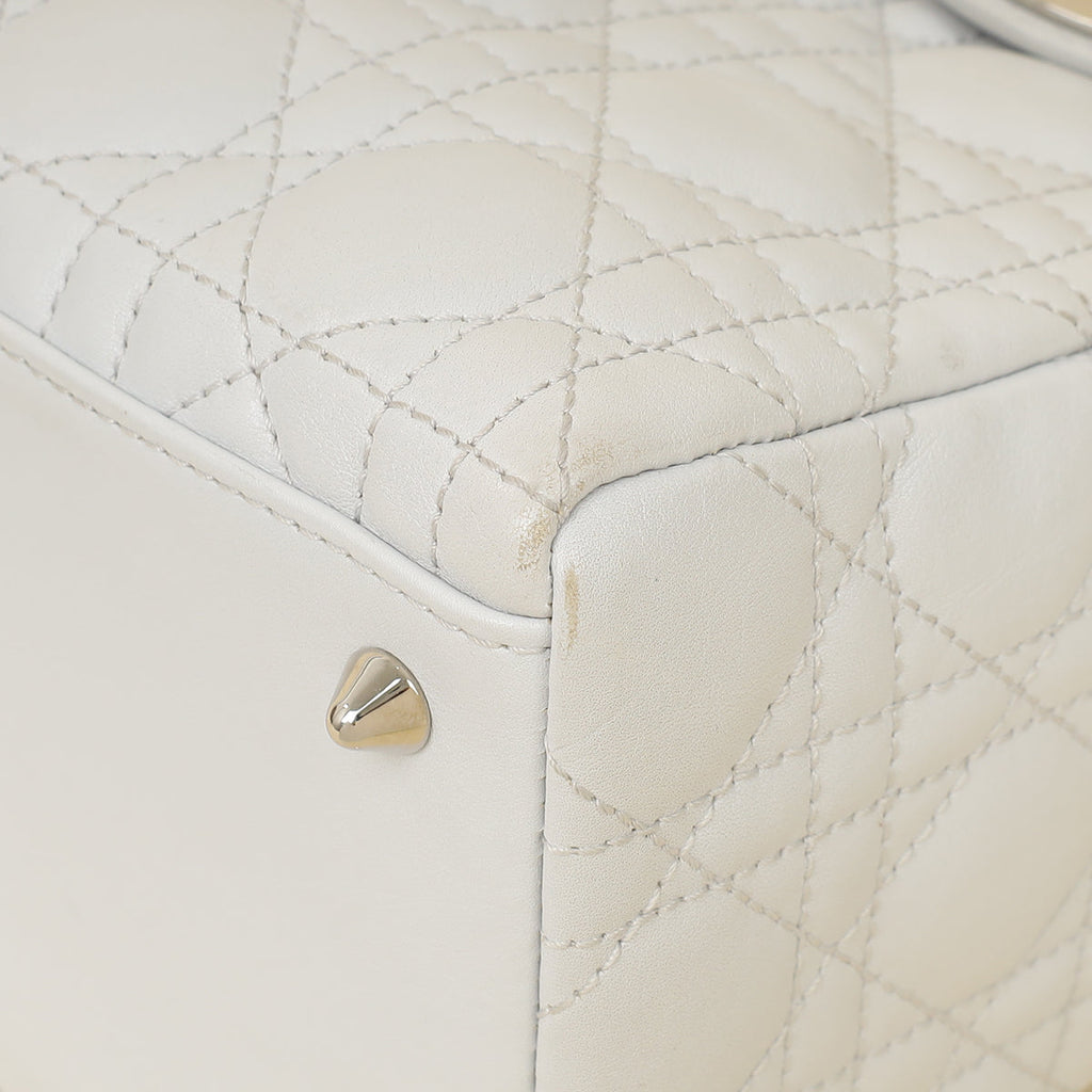 Christian Dior Ghost White Lady Dior Medium Bag