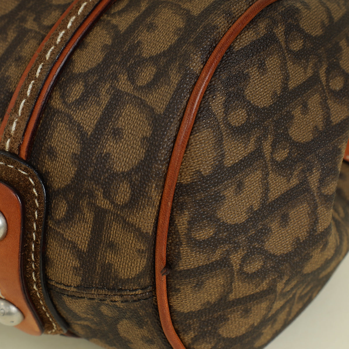 Christian Dior Brown Oblique Trotter Romantique Satchel Bag