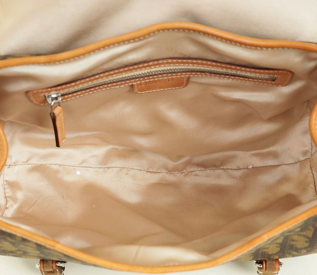 Christian Dior Brown Oblique Trotter Romantique Satchel Bag