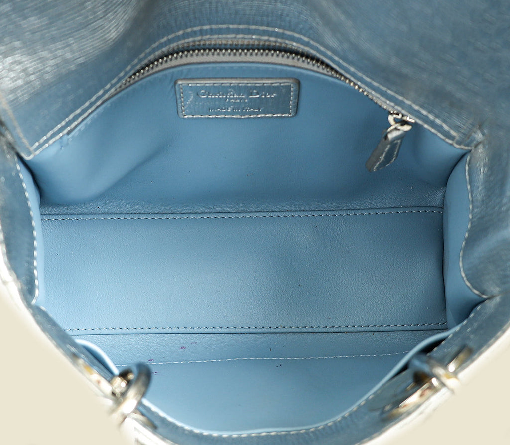 Christian Dior Metallic Silver Lady Dior My ABCDior Small Bag