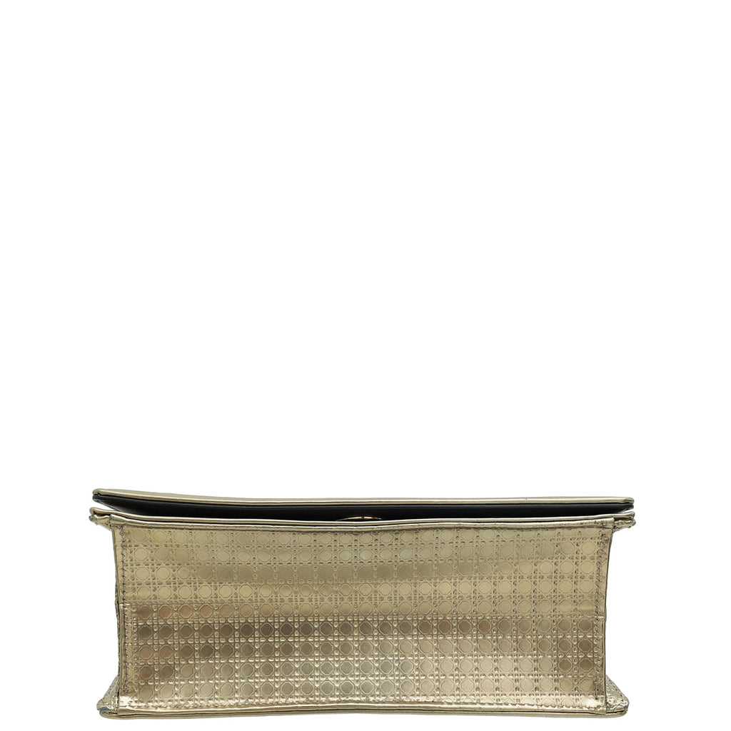 Christian Dior Metallic Champaign Micro Cannage Diorama Small Shoulder Bag