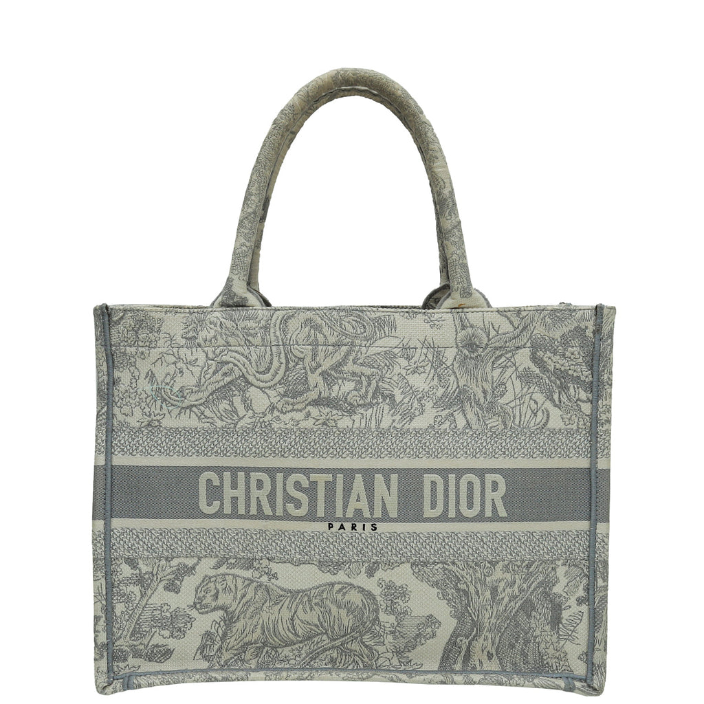 Christian Dior Grey Book Tote Toile De Jouy Medium Bag