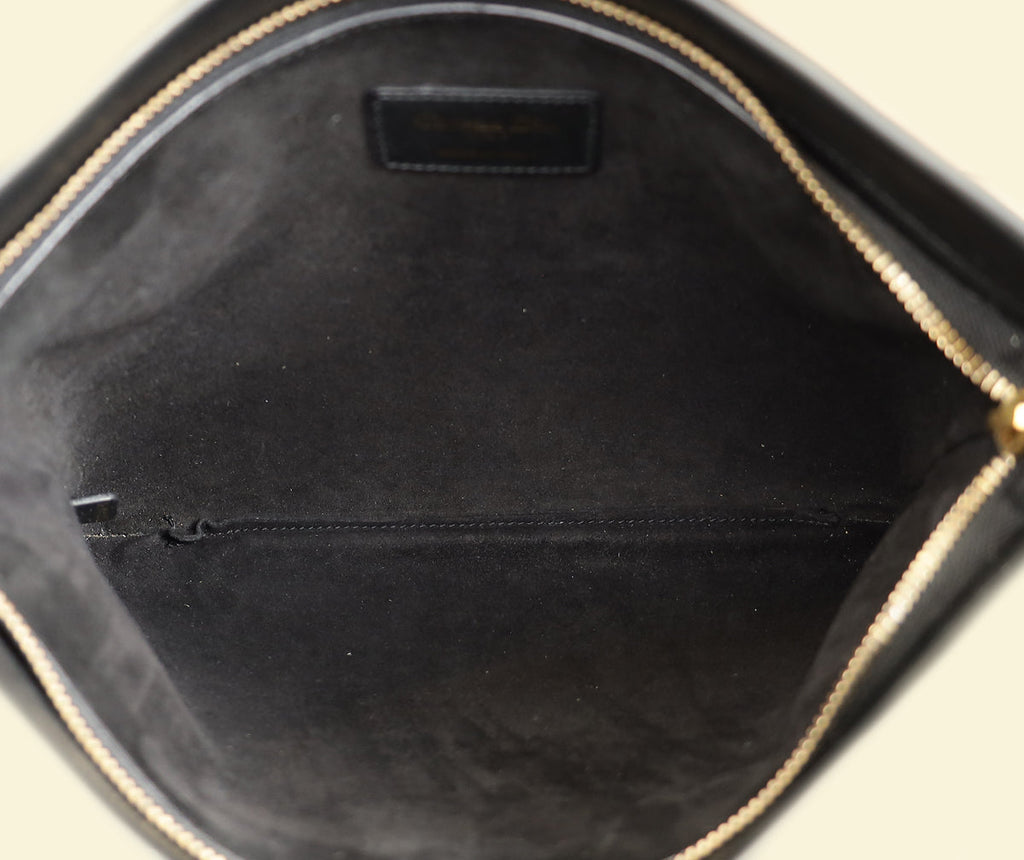 Christian Dior Black "DiorDouble" Zip Medium Pouch