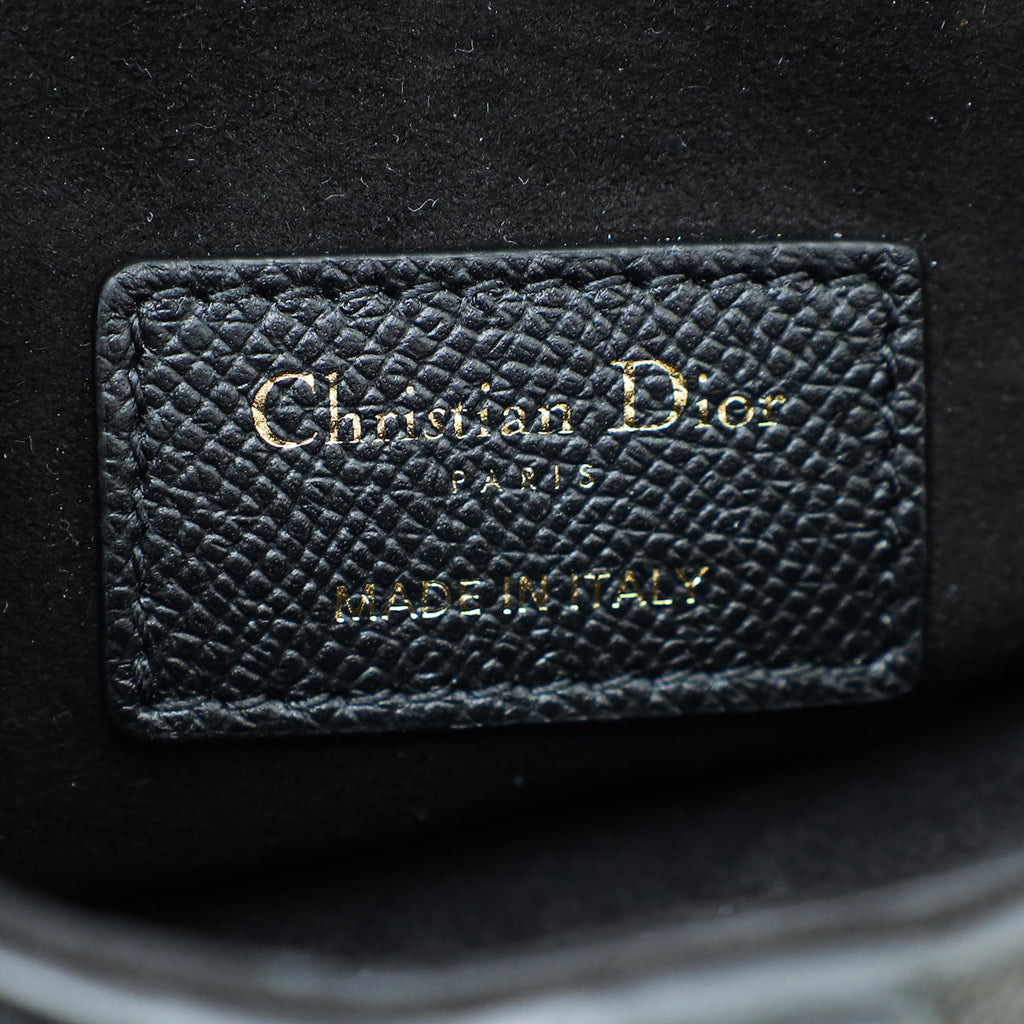 Christian Dior Black Saddle Mini W/ Strap Bag