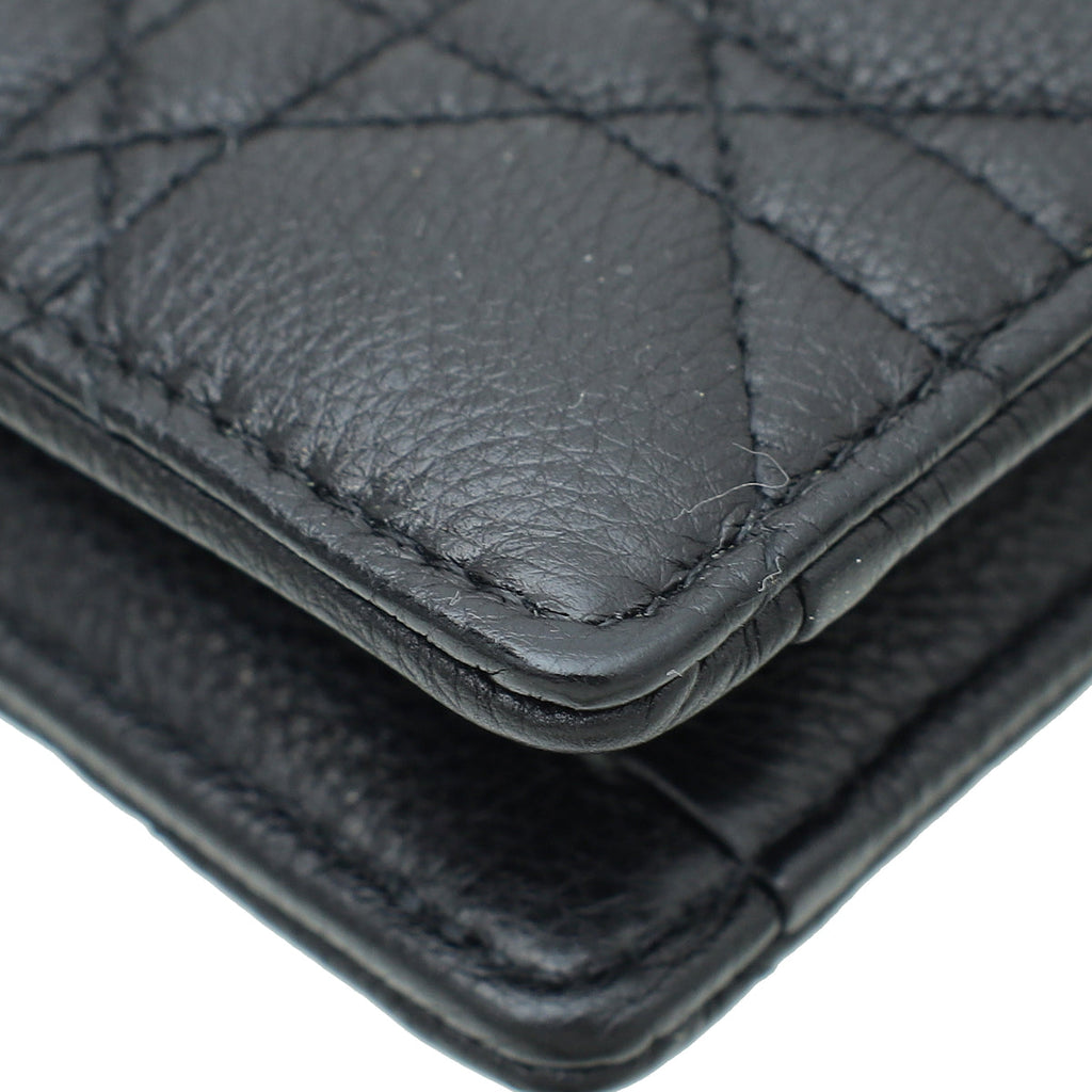 Christian Dior Black Caro Zipped Pouch With Chain