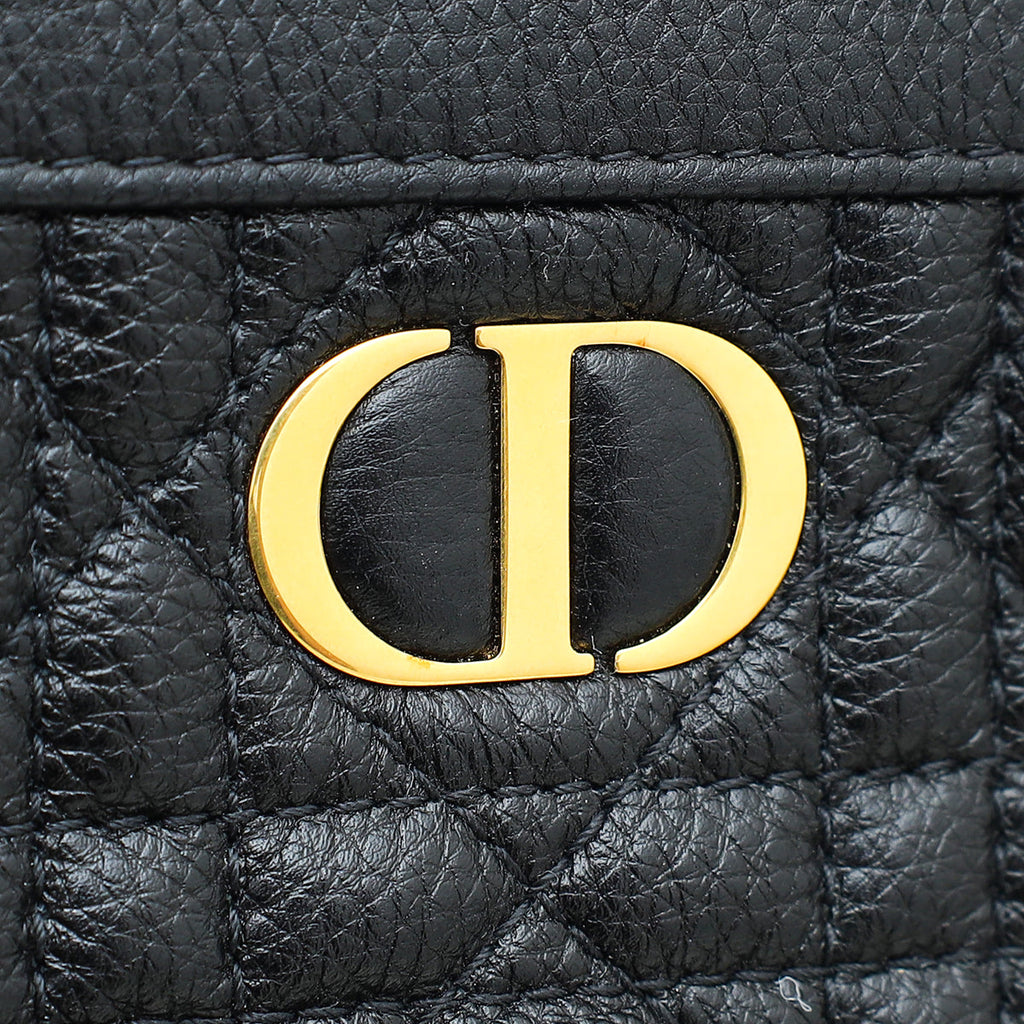 Christian Dior Black Caro Zipped Pouch With Chain