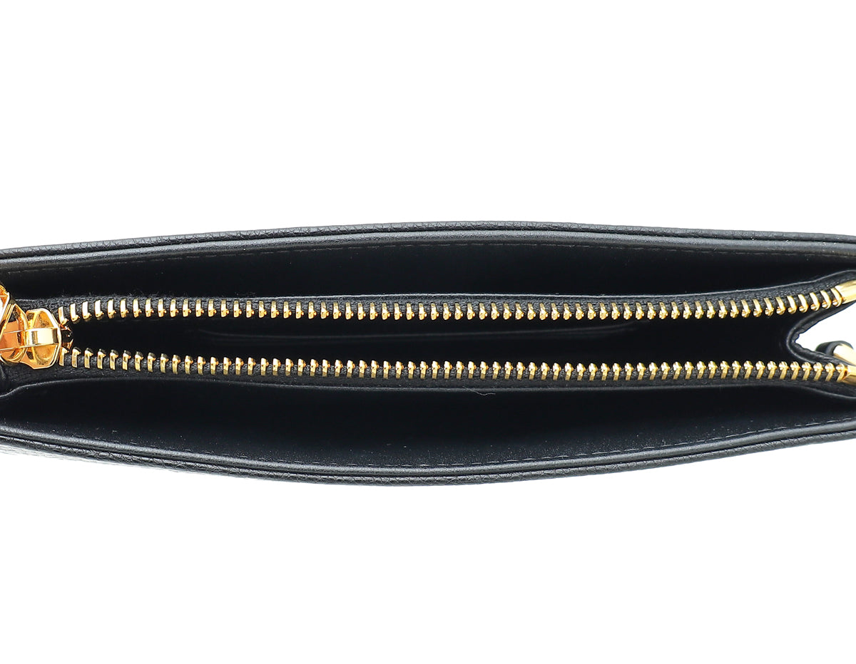 Christian Dior Black Caro Zipped Pouch With Chain