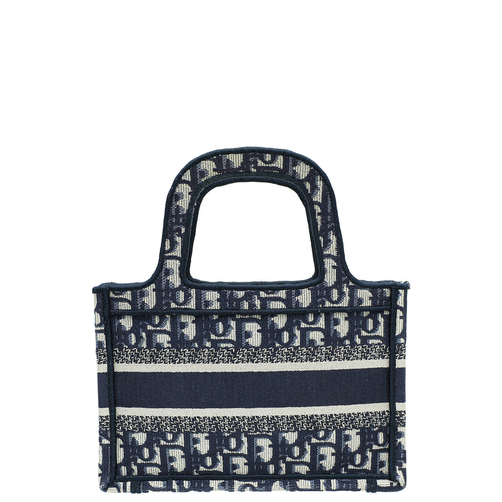 Christian Dior Blue Oblique Mini Book Tote Bag