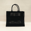 Christian Dior Black Mesh Embroidered Large Book Tote Large Bag