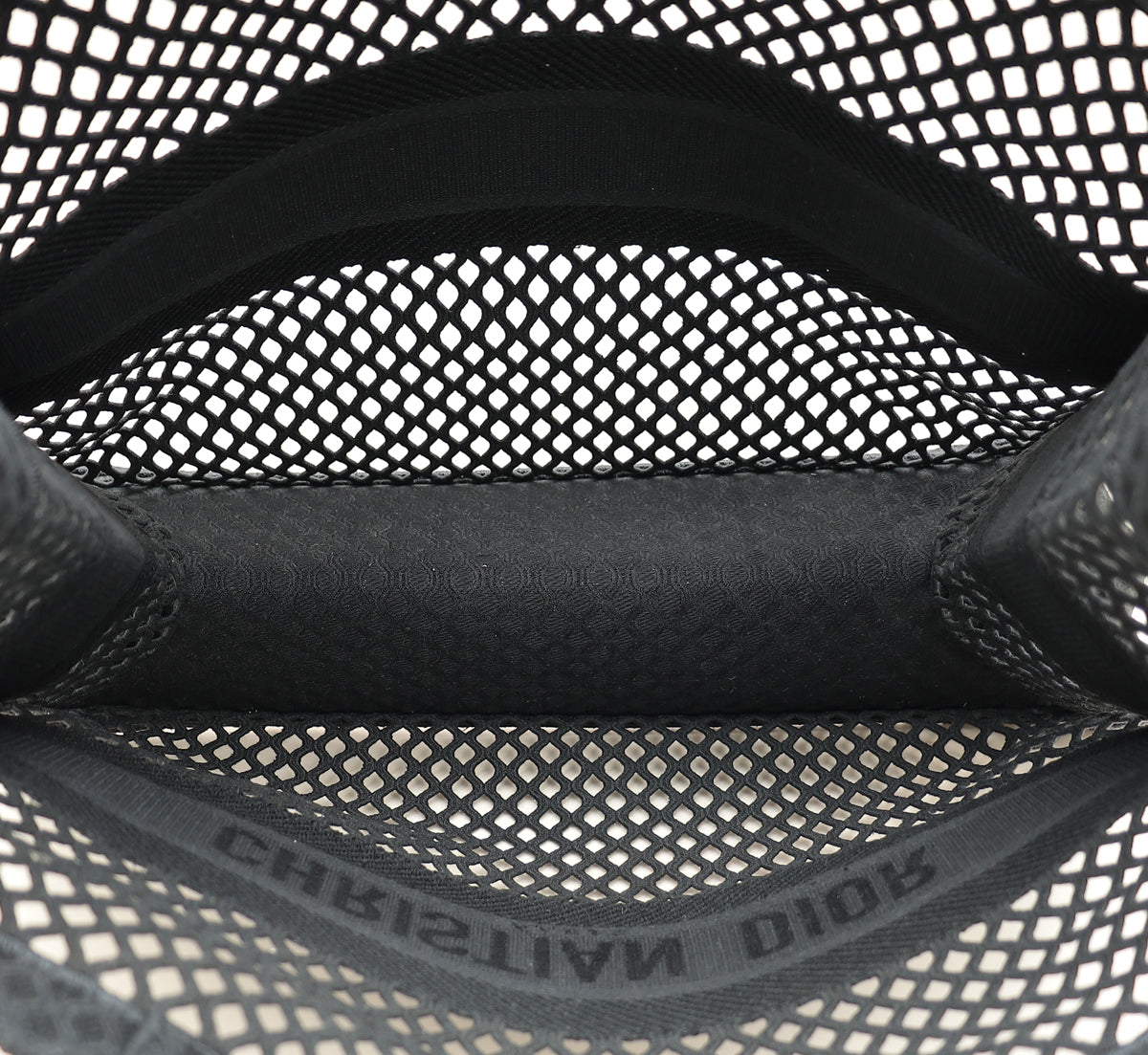Christian Dior Black Mesh Embroidered Large Book Tote Large Bag
