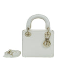 Christian Dior White Lizard Lady Dior Mini Bag