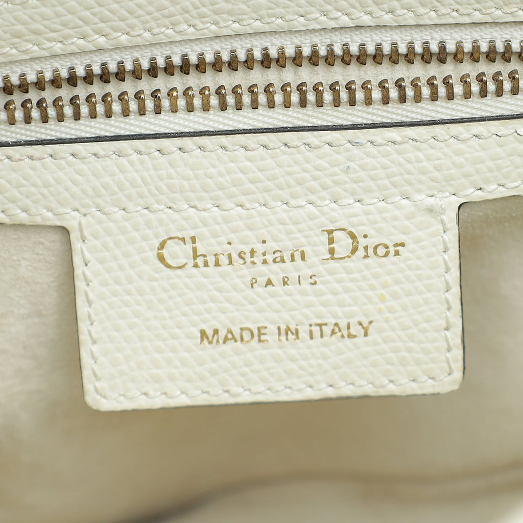Christian Dior White Saddle Medium Bag