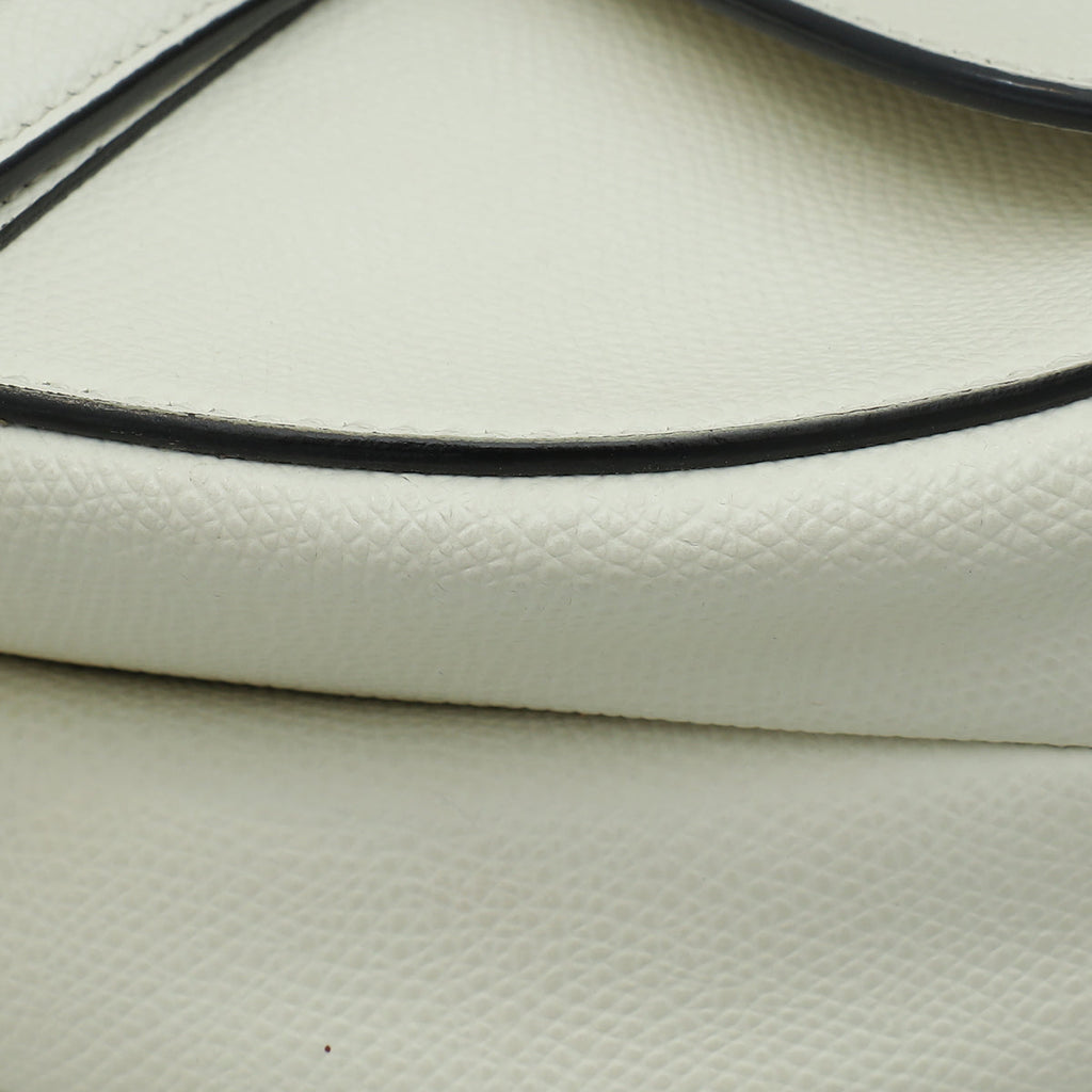 Christian Dior White Saddle Medium Bag