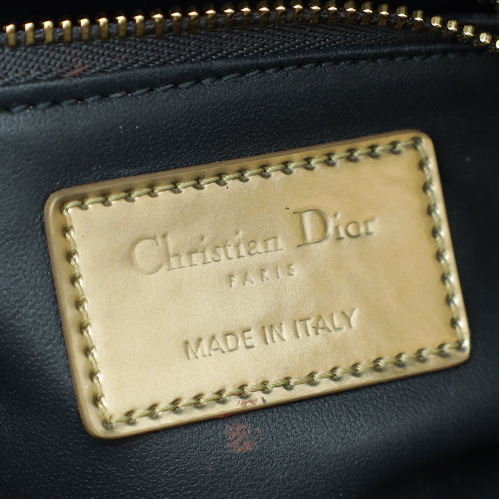 Christian Dior Champaign Lady Dior Micro Cannage Mini Chain Bag