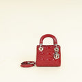 Christian Dior Cherry Red Lady Dior Mini Strap Bag