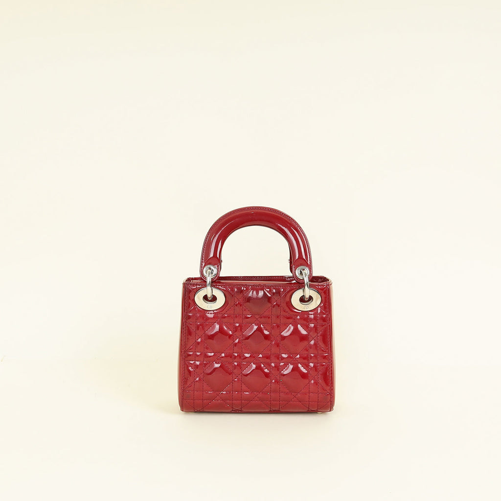 Christian Dior Cherry Red Lady Dior Mini Strap Bag