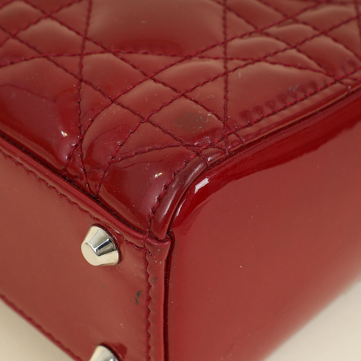 Christian Dior Cherry Red Lady Dior Mini Strap Bag