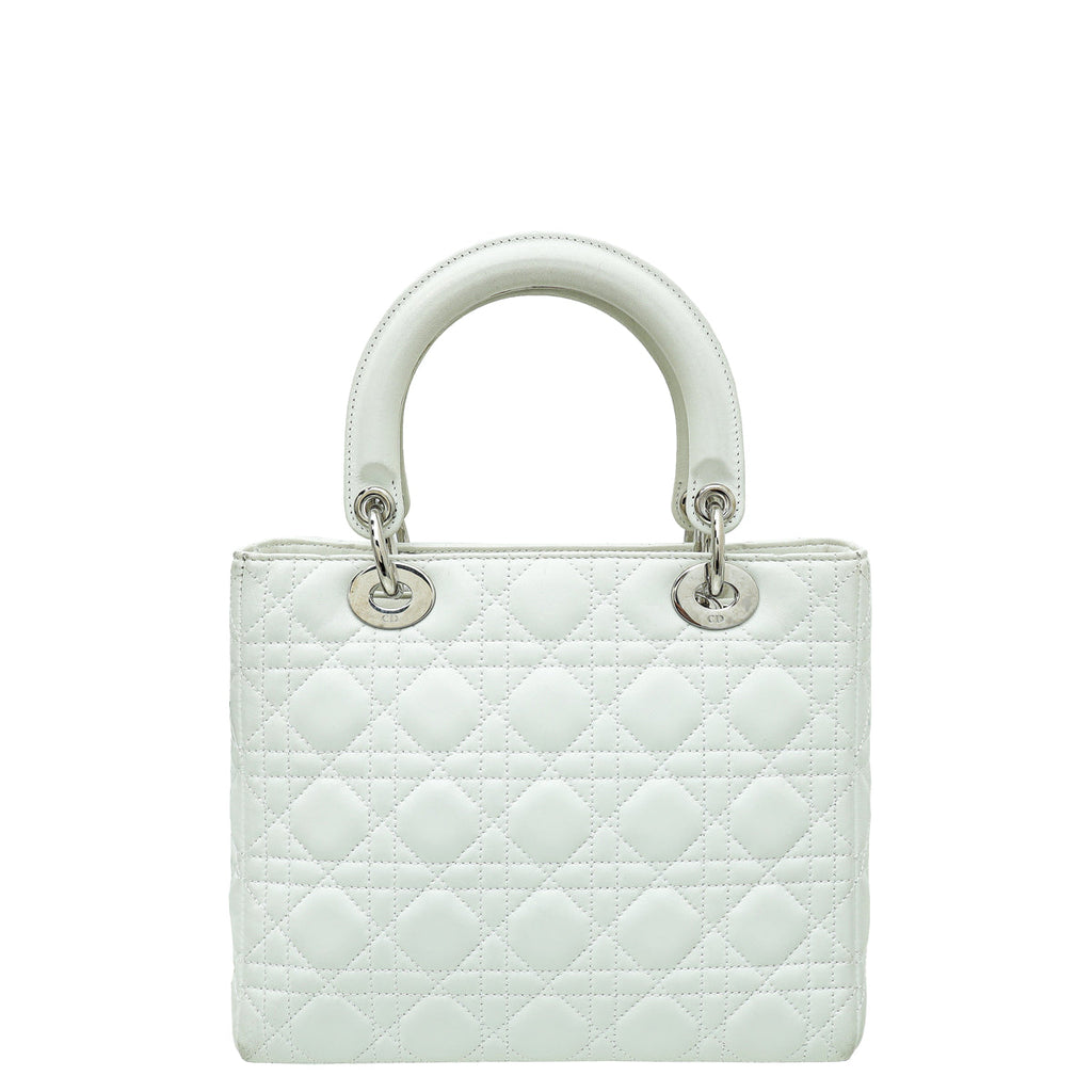 Christian Dior White Lady Dior Medium Bag