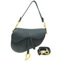 Christian Dior Black Saddle Medium Bag W/ Strap