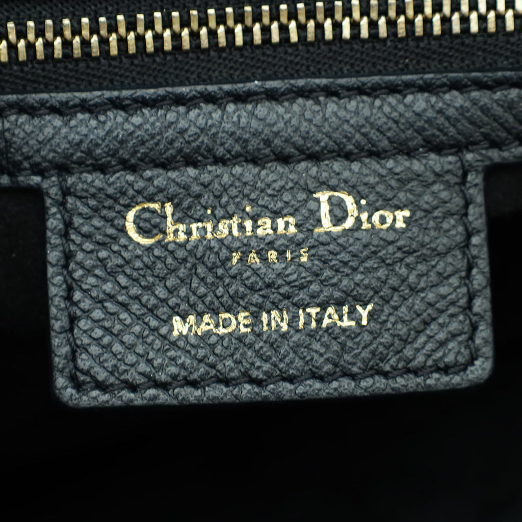 Christian Dior Black Saddle Medium Bag W/ Strap