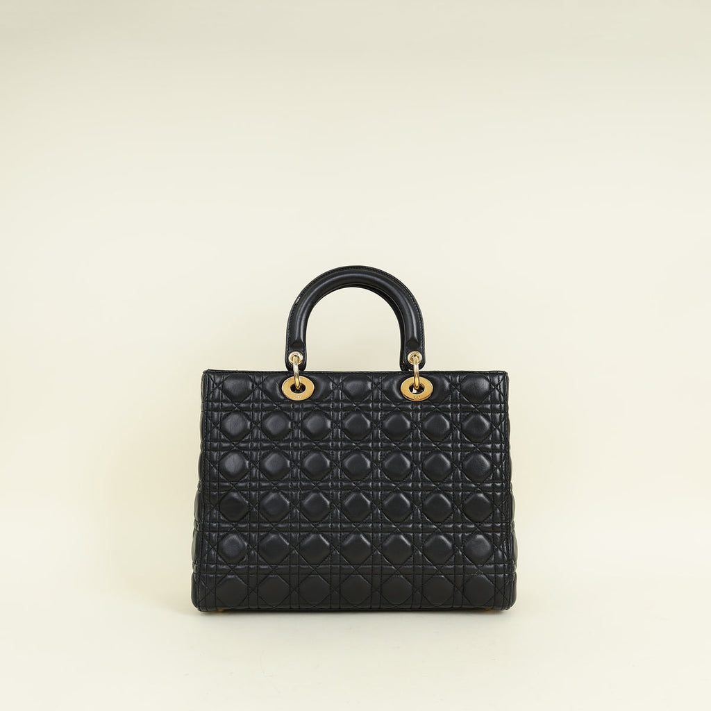 Christian Dior Black Lady Dior Large Bag