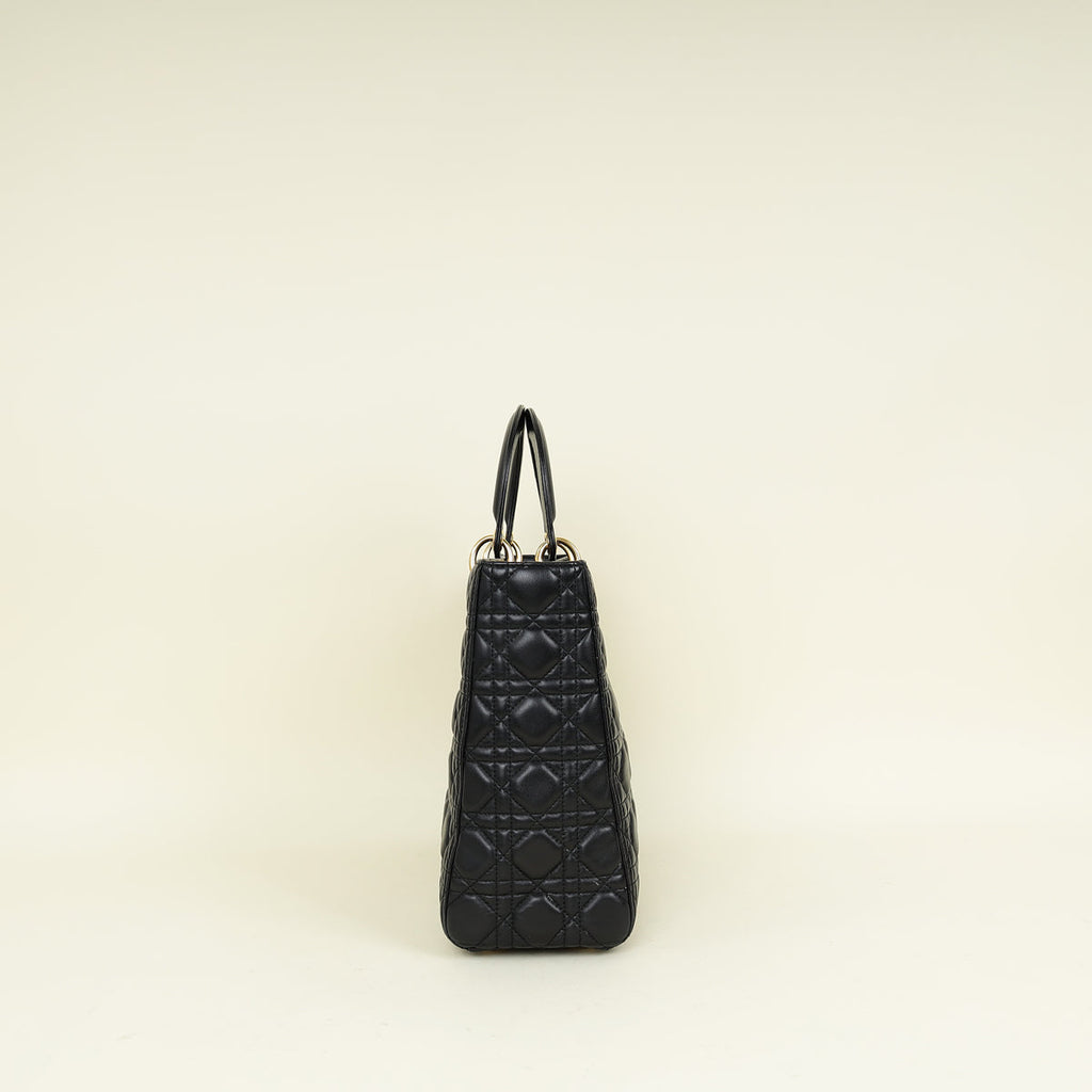 Christian Dior Black Lady Dior Large Bag