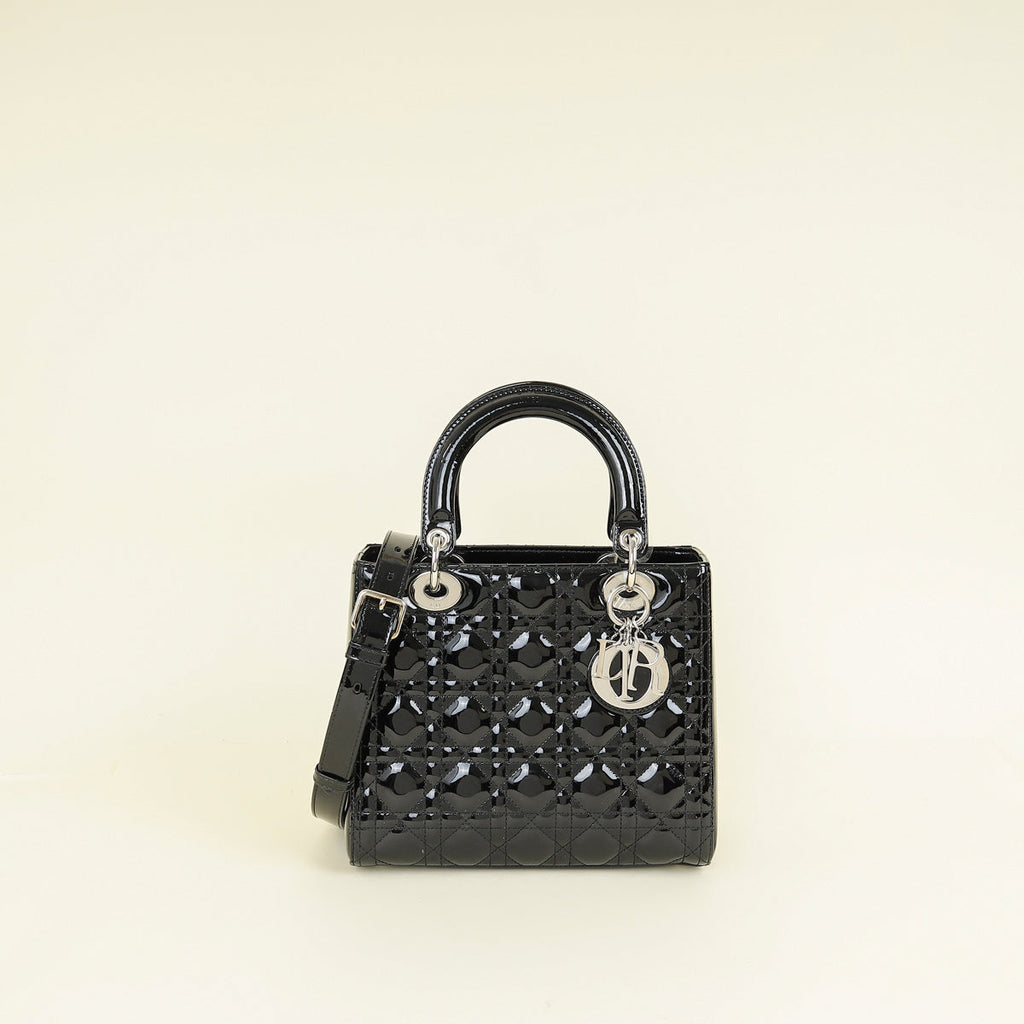 Christian Dior Black Lady Dior Medium Bag