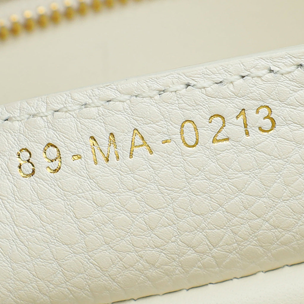 Christian Dior White Caro Medium Bag