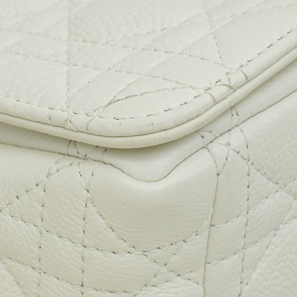 Christian Dior White Caro Medium Bag